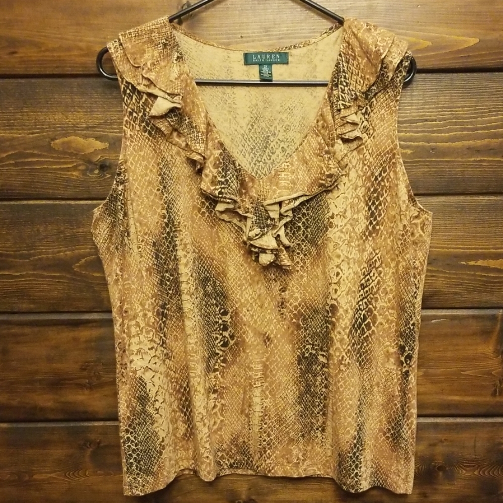 Lauren Ralph Lauren Snake Skin Print Tank Top